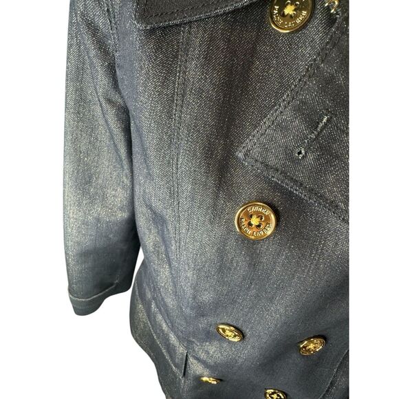 Polo Ralph Lauren Denim And Gold Jacket Women’s Large Blue Button Up Cotton - Picture 4 of 7